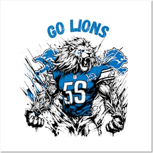 Go Lions! Detroit Lions Football Posters and Art